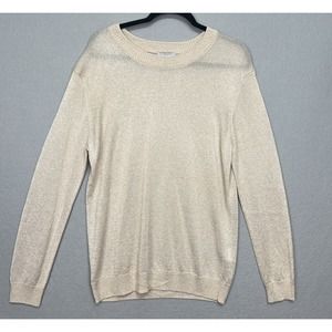 H&M Gold Long Sleeve Pullover Knit Sweater Women's Size Medium, M